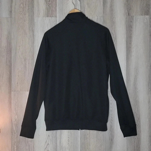 🛍Nike Full Zip Black White Striped Athletic Jacket Mens Size Medium - Picture 2 of 10